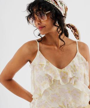 Top en voile fleuri à fines bretelles femme vue2 - GEMO(FEMME PAP) - GEMO