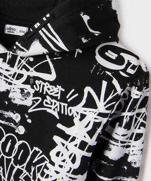 Sweat à capuche à motifs graffiti garçon vue2 - GEMO 4G GARCON - GEMO