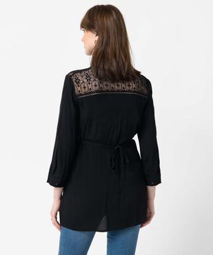 Blouse de grossesse fluide avec dentelle à manches ¾ vue3 - GEMO(FEMME PAP) - GEMO