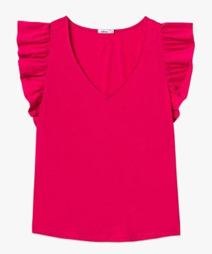 Tee-shirt femme pailleté à manches courtes volantées vue4 - GEMO(FEMME PAP) - GEMO