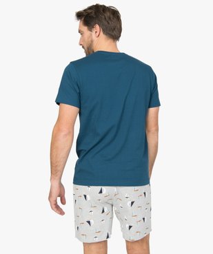 Pyjashort homme bicolore avec motifs bateaux vue3 - GEMO(HOMWR HOM) - GEMO