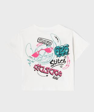 Tee-shirt manches courtes coupe loose imprimé devant et dos fille - Stitch vue3 - LILO & STITCH - GEMO