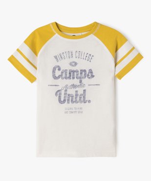 Tee-shirt manches courtes contrastantes avec motif patiné garçon - Camps United vue1 - CAMPS - GEMO