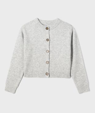 Gilet en maille coupe ample et courte fille vue1 - GEMO (JUNIOR) - GEMO