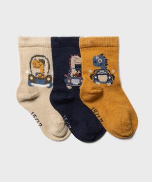 Chaussettes à motifs dinosaures bébé garçon (lot de 3) vue1 - GEMO 4G BEBE - GEMO