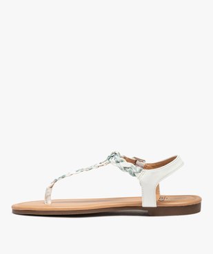 Sandales femme à talon plat et entre-doigts tressé vue4 - GEMO (CASUAL) - GEMO