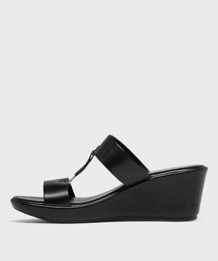 Mules à talon compensé et larges brides fantaisie femme vue3 - VALENTINA BALDA - GEMO