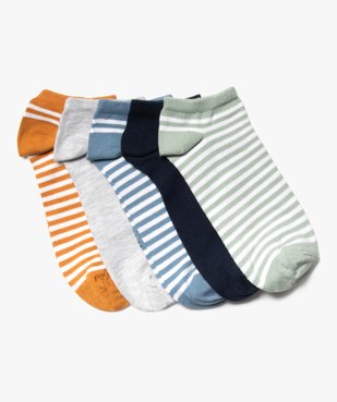 Chaussettes ultra courtes rayées garçon (lot de 5) vue1 - GEMO 4G GARCON - GEMO