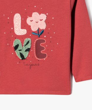 Tee-shirt à manches longues avec motif en relief bébé fille vue3 - GEMO(BEBE DEBT) - GEMO