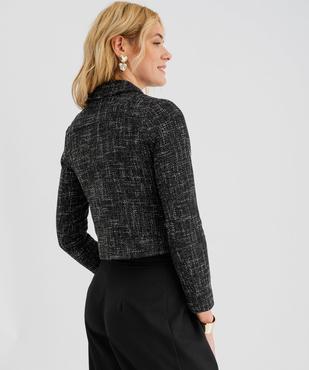 Veste courte aspect tweed femme vue3 - GEMO(FEMME PAP) - GEMO