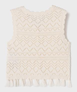 Gilet sans manches en maille ajourée fille vue3 - GEMO (ENFANT) - GEMO
