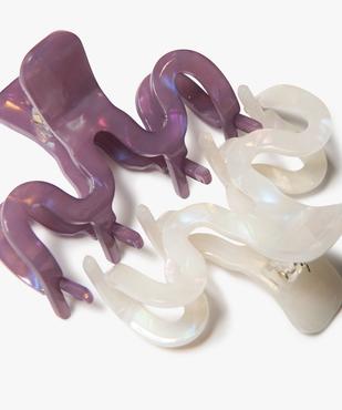 Pinces crabe femme avec reflets nacrés (lot de 2) vue2 - GEMO - GEMO