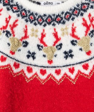 Pull de noël bébé fille à motif jacquard vue2 - GEMO(BEBE DEBT) - GEMO