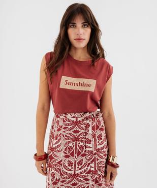 Débardeur col rond à broderie et strass brillant femme vue3 - GEMO(FEMME PAP) - GEMO