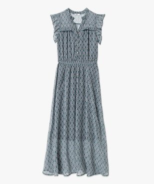 Robe longue sans manches à taille smockée femme vue4 - GEMO(FEMME PAP) - GEMO