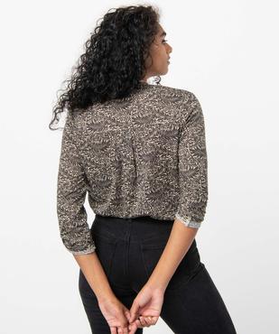 Tee-shirt femme avec manches ¾ avec smocks sur les épaules vue3 - GEMO 4G FEMME - GEMO