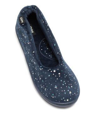Chaussons femme ballerines moelleuses en velours imprimé - DIM vue5 - DIM - GEMO