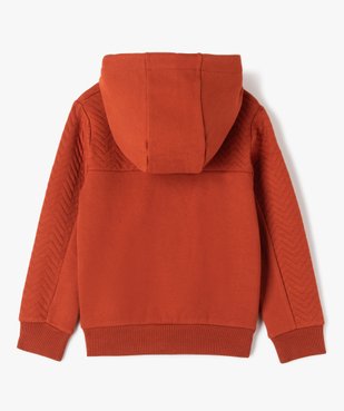 Sweat à capuche garçon avec inscription en relief - LuluCastagnette vue3 - LULUCASTAGNETTE - GEMO