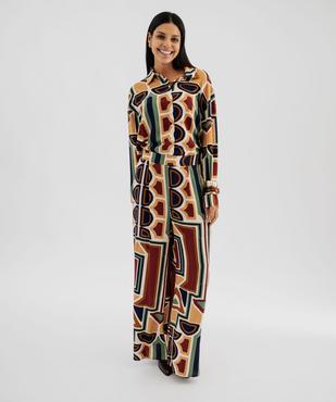 Pantalon fluide imprimé femme vue4 - GEMO(FEMME PAP) - GEMO