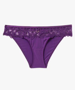 Culotte en microfibre et dentelle femme vue4 - GEMO(HOMWR FEM) - GEMO