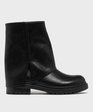 Boots zippées à semelle crantée et tige à revers femme vue1 - 5 MILES - GEMO