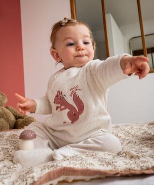 Pyjama en velours ouverture devant avec motif bébé vue5 - GEMO 4G BEBE - GEMO