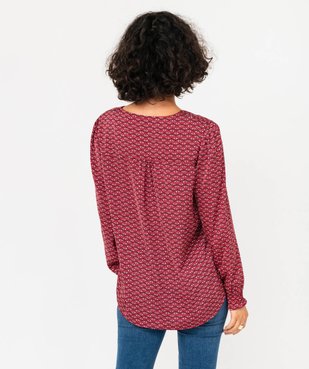 Blouse imprimée à manches longues avec col V femme vue3 - GEMO 4G FEMME - GEMO