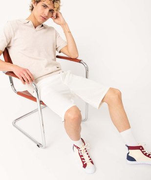 Bermuda homme coupe chino en lin mélangé vue1 - GEMO 4G HOMME - GEMO