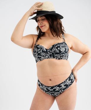 Bas de maillot de bain à motifs fleuris forme culotte femme grande taille vue3 - GEMO (PLAGE) - GEMO