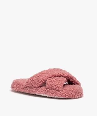 Chaussons femme mules ouvertes en maille bouclette vue2 - GEMO(HOMWR FEM) - GEMO