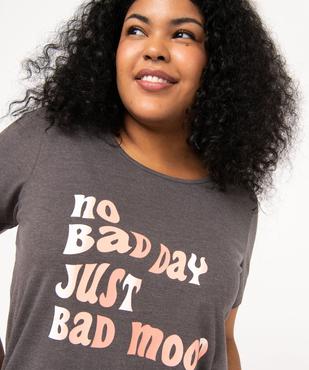 Chemise de nuit à manches courtes avec motifs femme grande taille vue2 - GEMO 4G FEMME - GEMO