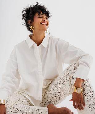 Pantalon en maille ajourée façon crochet femme vue1 - GEMO 4G FEMME - GEMO