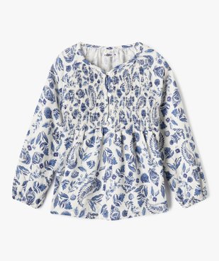 Blouse à manches longues ample et fleurie fille vue1 - GEMO (ENFANT) - GEMO