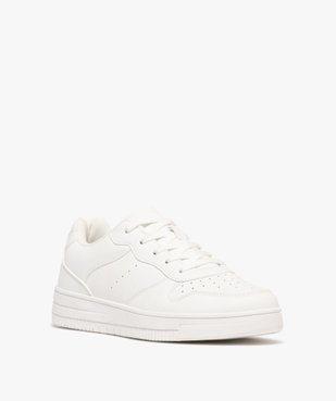 Baskets femme unies à lacets style rétro avec dessus perforé vue3 - 5 MILES - GEMO