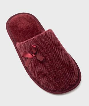 Chaussons mules en velours texturé avec petit noeud femme vue5 - GEMO(HOMWR FEM) - GEMO