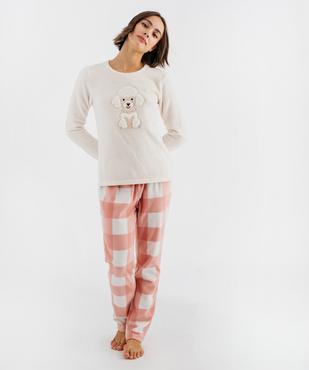 Pyjama polaire à carreaux femme vue1 - GEMO(HOMWR FEM) - GEMO