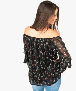 Blouse à motifs fleuris et volants sur les manches vue3 - GEMO(FEMME PAP) - GEMO