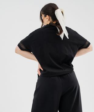 Tee-shirt manches courtes avec détails brodés femme grande taille vue3 - GEMO 4G GT - GEMO