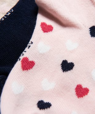 Chaussettes ultra-courtes motifs cœurs fille (lot de 5) vue2 - GEMO (ENFANT) - GEMO