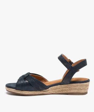 Sandales femme à talon compensé et tige finement pailletée vue3 - GEMO (CASUAL) - GEMO