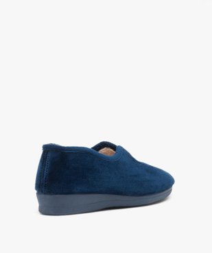 Chaussons femme pantoufles en velours uni à semelle compensée vue4 - GEMO(HOMWR FEM) - GEMO