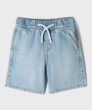 Bermuda en jean à taille élastiquée garçon vue1 - GEMO (ENFANT) - GEMO