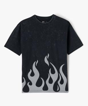 Tee-shirt manches courtes tie-and-dye imprimé flamme garçon vue1 - GEMO (JUNIOR) - GEMO