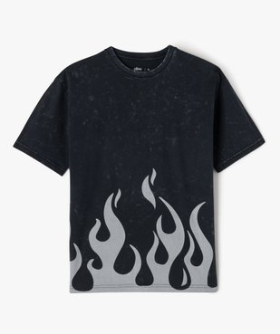Tee-shirt manches courtes tie-and-dye imprimé flamme garçon vue1 - GEMO (JUNIOR) - GEMO