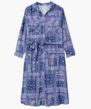 Robe femme grande taille coupe chemise motif cachemire vue4 - GEMO (G TAILLE) - GEMO