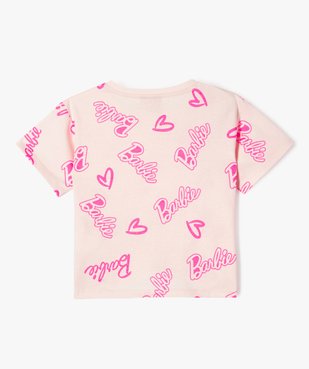 Tee-shirt manches courtes à inscriptions fluo fille - Barbie vue3 - BARBIE - GEMO