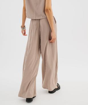 Pantalon large et fluide en viscose imprimée femme vue4 - GEMO 4G FEMME - GEMO