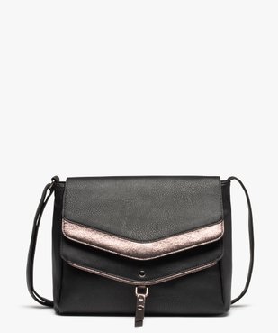 Sac femme forme besace en matière grainée avec touches pailletées vue1 - GEMO (ACCESS) - GEMO