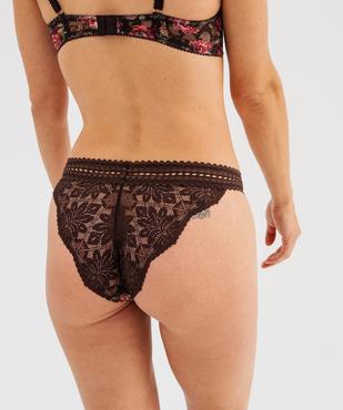 Culotte en microfibre et dentelle femme vue2 - GEMO(HOMWR FEM) - GEMO