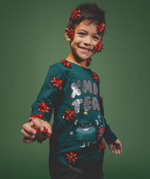 Tee-shirt manches longues spécial Noël garçon vue4 - GEMO 4G GARCON - GEMO